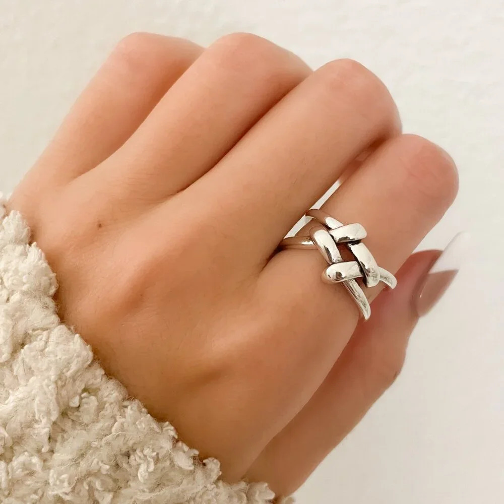 925 Sterling Silver Knot Ring Dainty Ring Minimalist Ring Twist Ring